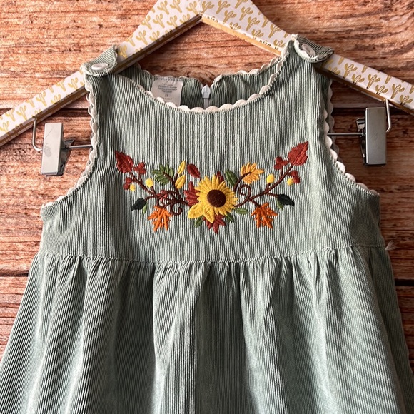 Green Corduroy Dress Easter 3t - Picture 3 of 4